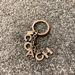 coach rhinestone silver bag charm / key chain